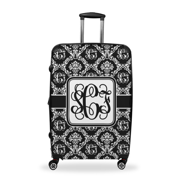 Custom Monogrammed Damask Suitcase - 28" Large - Checked