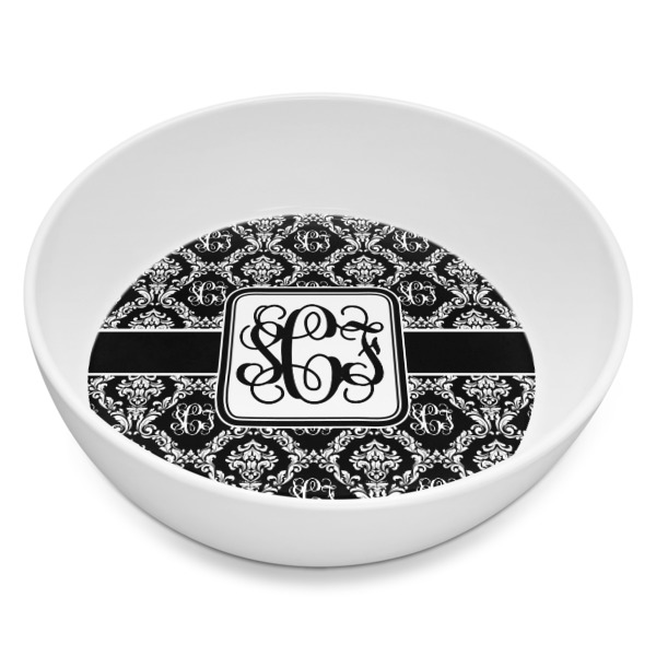 Custom Monogrammed Damask Melamine Bowl - 8 oz (Personalized)