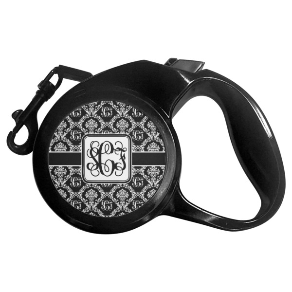 Custom Monogrammed Damask Retractable Dog Leash (Personalized)