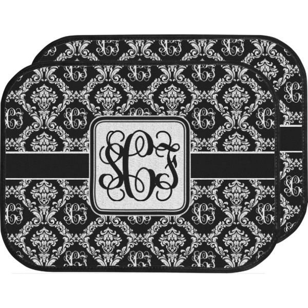 Custom Monogrammed Damask Car Floor Mats (Back Seat) (Personalized)