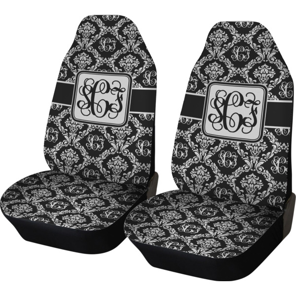 Custom Monogrammed Damask Car Seat Covers (Set of Two) (Personalized)