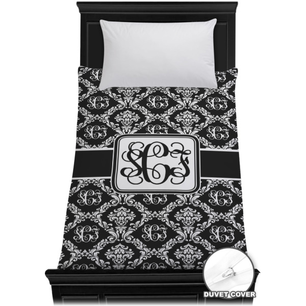 Custom Monogrammed Damask Duvet Cover - Twin XL (Personalized)