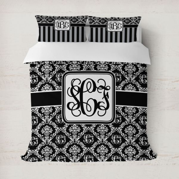 Custom Monogrammed Damask Duvet Cover