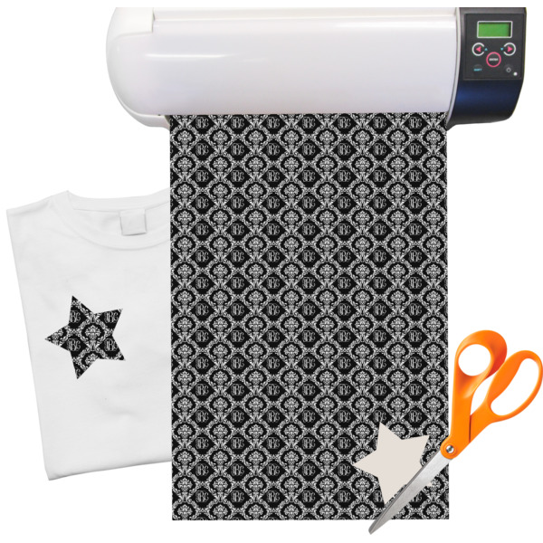 Custom Monogrammed Damask Heat Transfer Vinyl Sheet (12"x18")