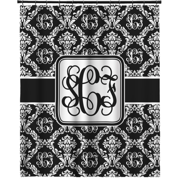 Custom Monogrammed Damask Extra Long Shower Curtain - 70"x84" (Personalized)