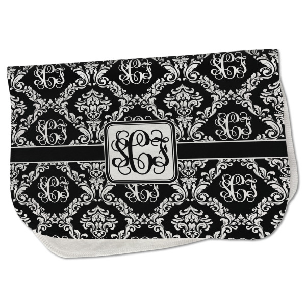 Custom Monogrammed Damask Burp Cloth - Fleece