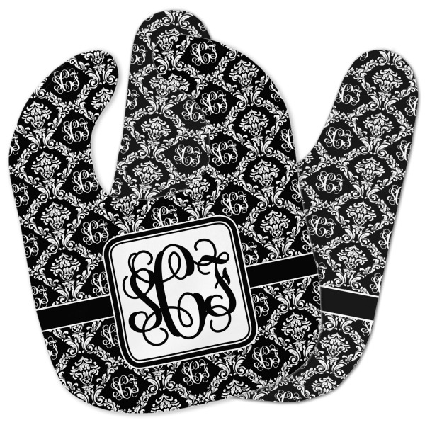 Custom Monogrammed Damask Baby Bib