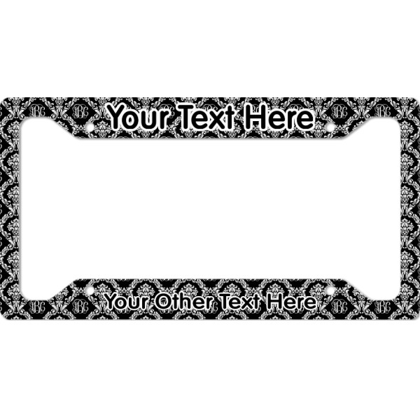 Custom Monogrammed Damask License Plate Frame