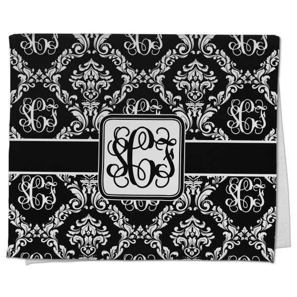 Custom Monogrammed Damask Kitchen Towel - Poly Cotton