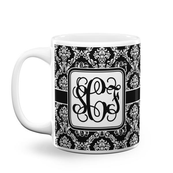 Custom Monogrammed Damask Coffee Mug