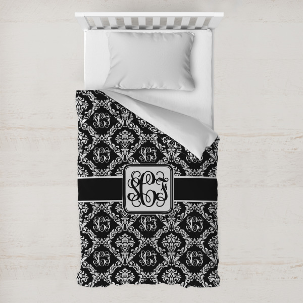 Custom Monogrammed Damask Toddler Duvet Cover