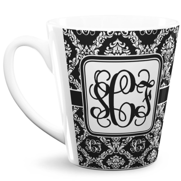 Custom Monogrammed Damask 12 Oz Latte Mug