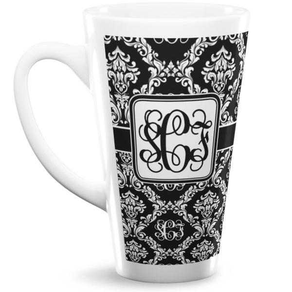 Custom Monogrammed Damask Latte Mug