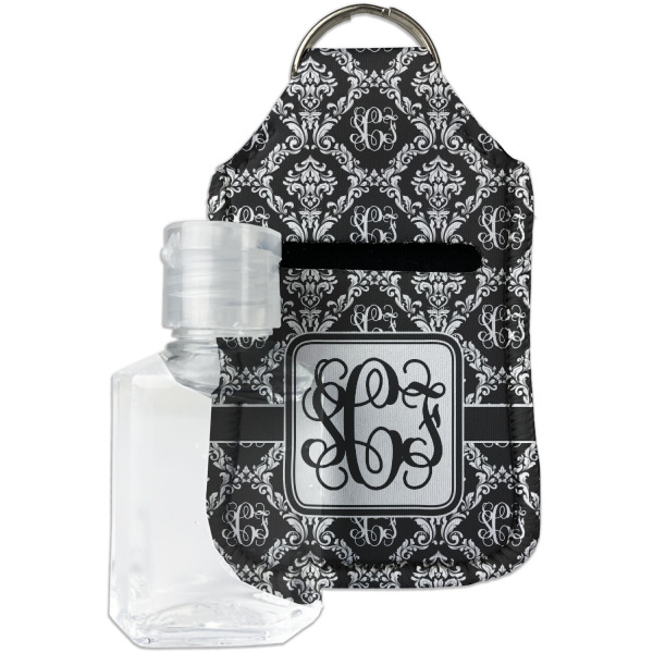 Custom Monogrammed Damask Hand Sanitizer & Keychain Holder