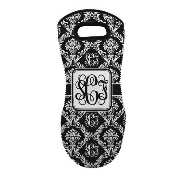 Custom Monogrammed Damask Neoprene Oven Mitt - Single