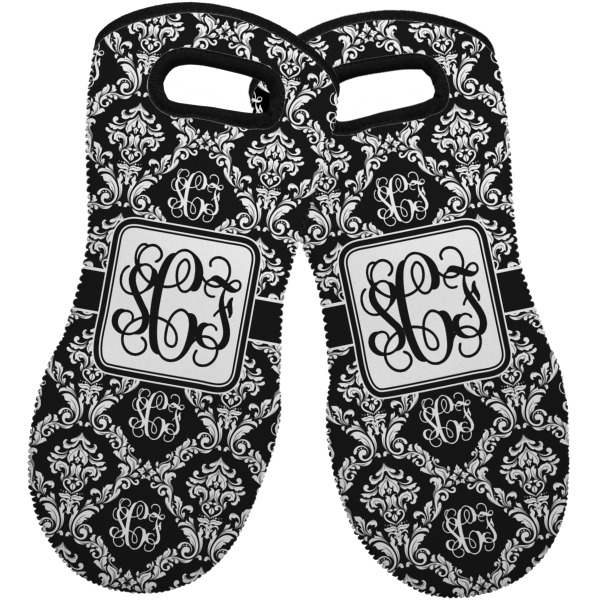 Custom Monogrammed Damask Neoprene Oven Mitts - Set of 2