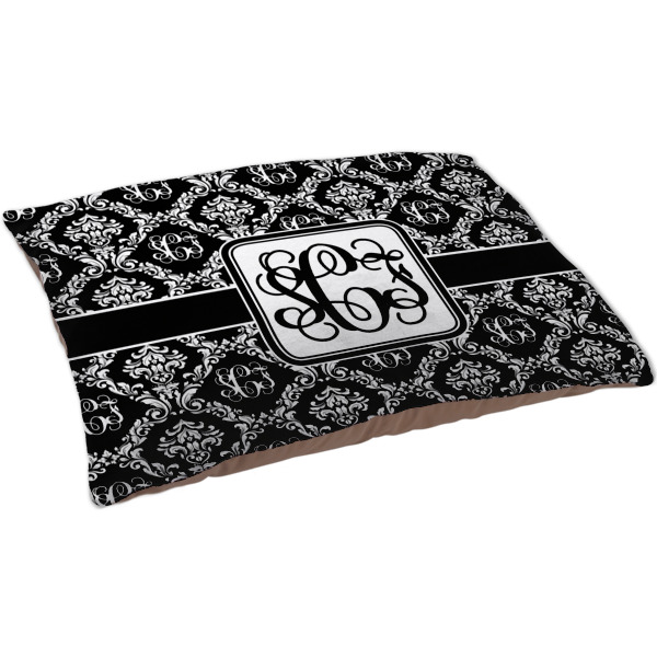 Custom Monogrammed Damask Dog Bed - Large