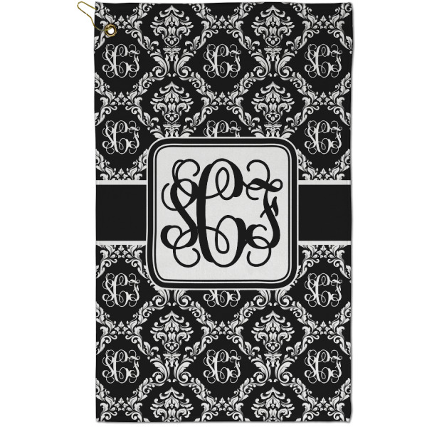 Custom Monogrammed Damask Golf Towel - Poly-Cotton Blend - Small