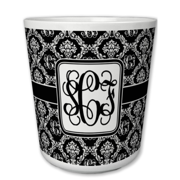 Custom Monogrammed Damask Plastic Tumbler 6oz (Personalized)