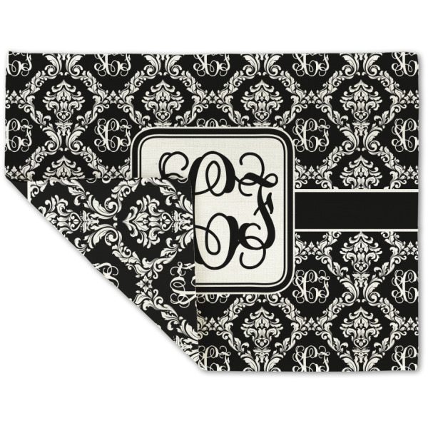 Custom Monogrammed Damask Double-Sided Linen Placemat - Single