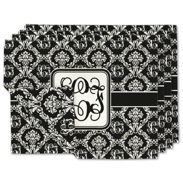 Custom Monogrammed Damask Linen Placemat