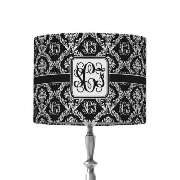 Custom Monogrammed Damask 8" Drum Lamp Shade - Fabric