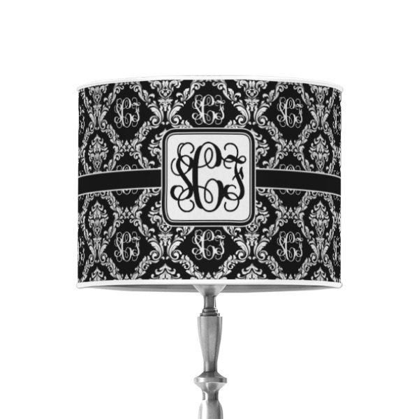 Custom Monogrammed Damask 8" Drum Lamp Shade - Poly-film