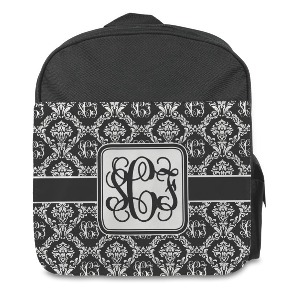 Custom Monogrammed Damask Preschool Backpack