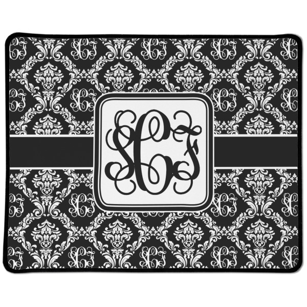 Custom Monogrammed Damask Large Gaming Mouse Pad - 12.5" x 10"