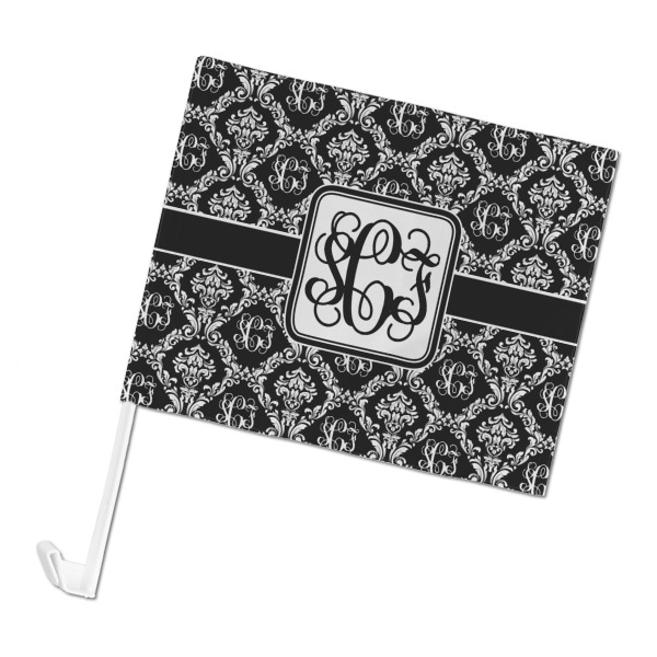 Custom Monogrammed Damask Car Flag