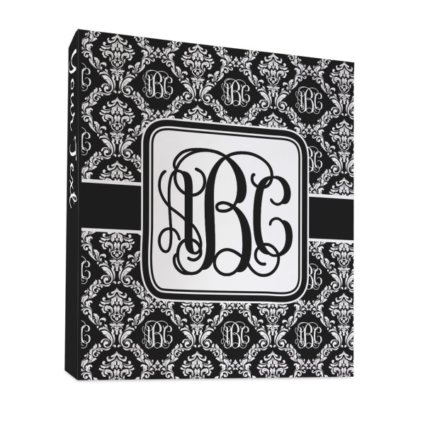 Custom Monogrammed Damask 3 Ring Binder - Full Wrap - 1"