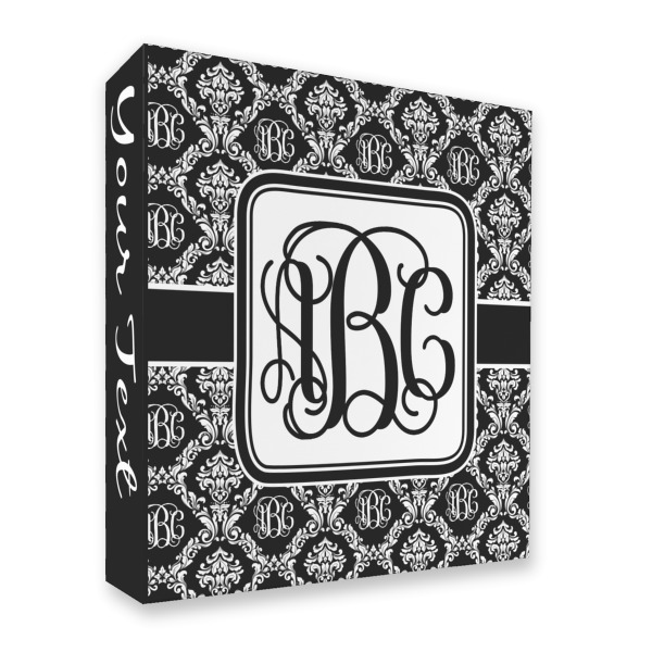 Custom Monogrammed Damask 3 Ring Binder - Full Wrap - 2"