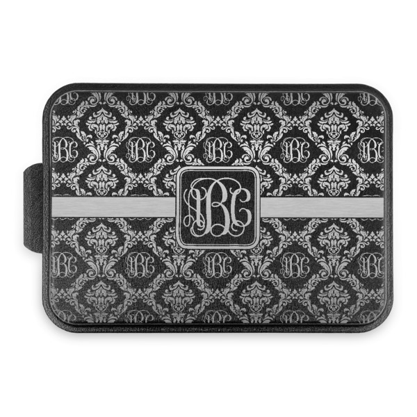 Custom Monogrammed Damask Aluminum Baking Pan with Black Lid