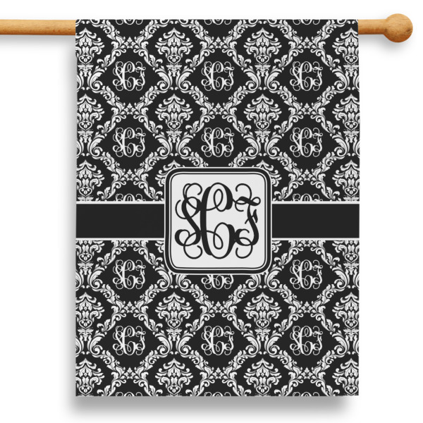 Custom Monogrammed Damask 28" House Flag