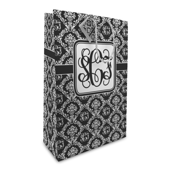 Custom Monogrammed Damask Large Gift Bag