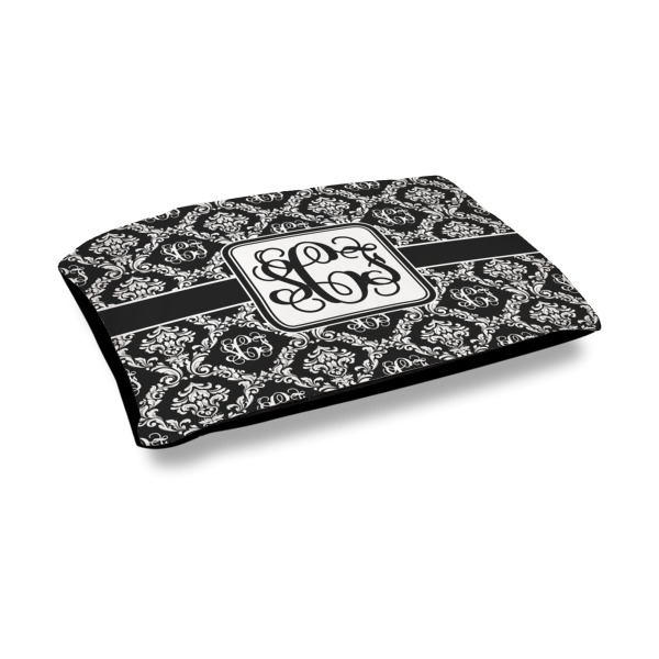 Custom Monogrammed Damask Outdoor Dog Bed - Medium