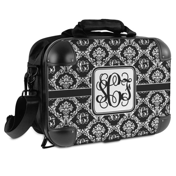 Custom Monogrammed Damask Hard Shell Briefcase - 15"