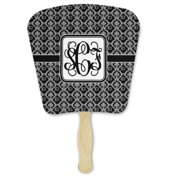 Custom Monogrammed Damask Paper Fan