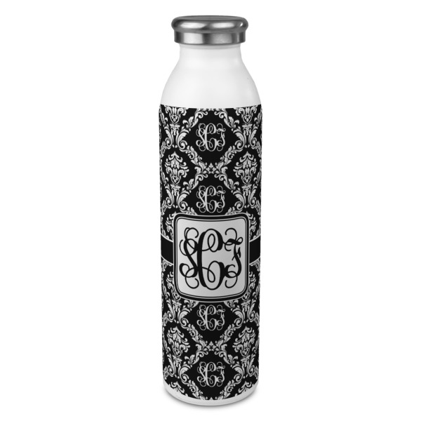 Custom Monogrammed Damask 20oz Stainless Steel Water Bottle - Full Print