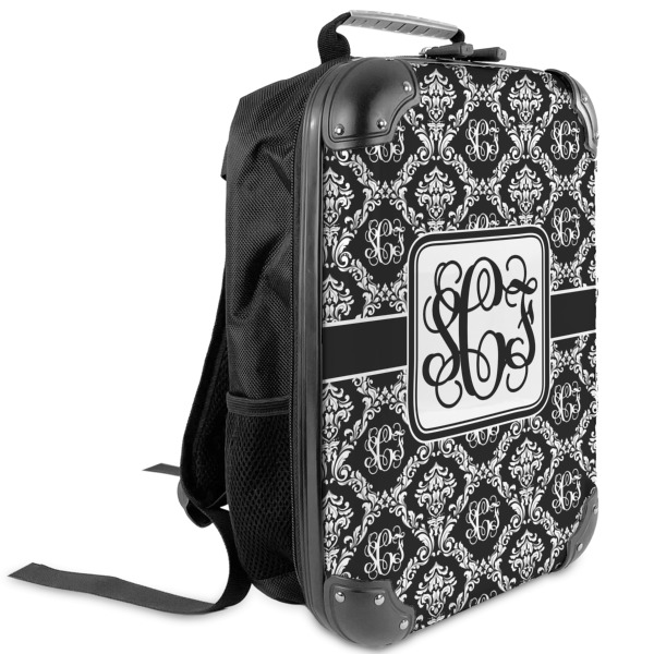 Custom Monogrammed Damask Kids Hard Shell Backpack