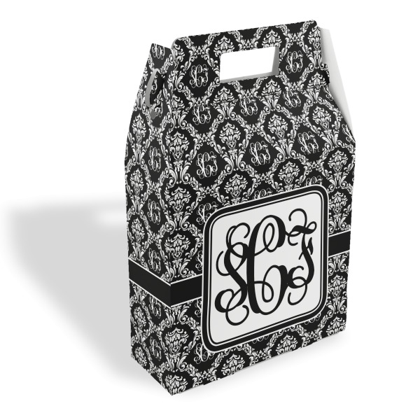 Custom Monogrammed Damask Gable Favor Box