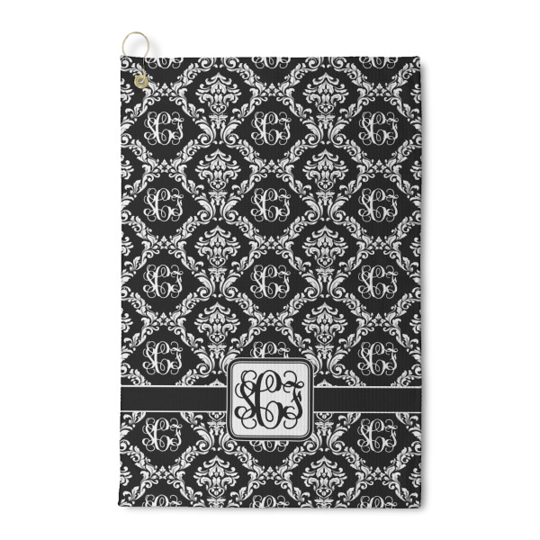 Custom Monogrammed Damask Waffle Weave Golf Towel