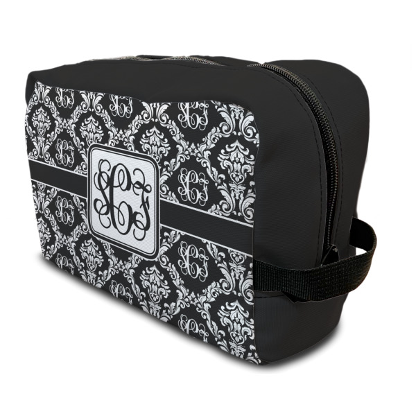 Custom Monogrammed Damask Toiletry Bag / Dopp Kit