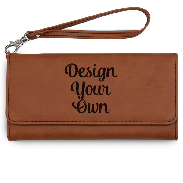 Custom Design Your Own Ladies Leatherette Wallet - Laser Engraved - Rawhide