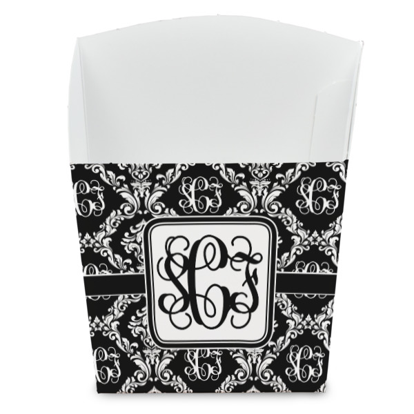 Custom Monogrammed Damask French Fry Favor Boxes