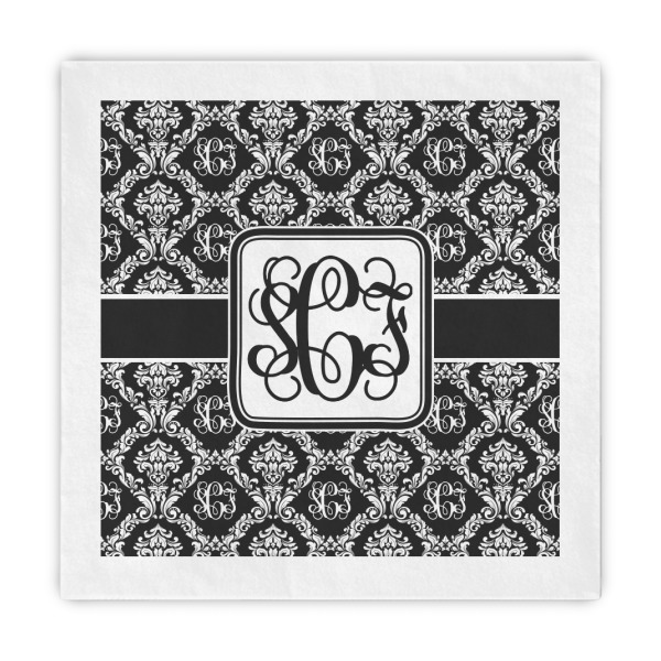 Custom Monogrammed Damask Decorative Paper Napkins