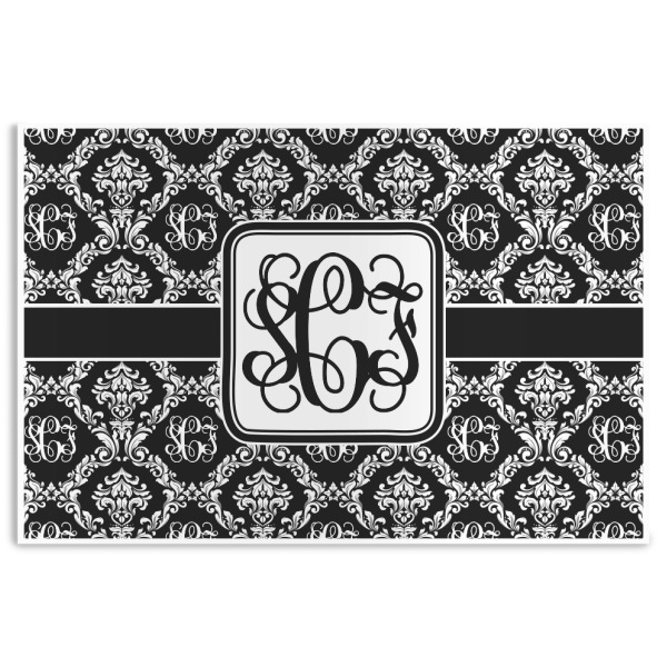 Custom Monogrammed Damask Disposable Paper Placemats