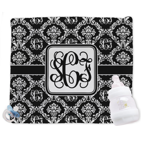 Custom Monogrammed Damask Security Blanket - Single Sided