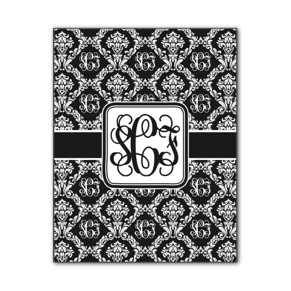 Custom Monogrammed Damask Wood Print - 11x14