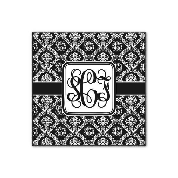 Custom Monogrammed Damask Wood Print - 12x12